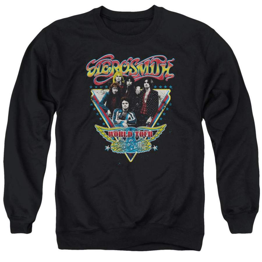 Aerosmith – Triangle Stars Adult Crewneck Sweatshirt