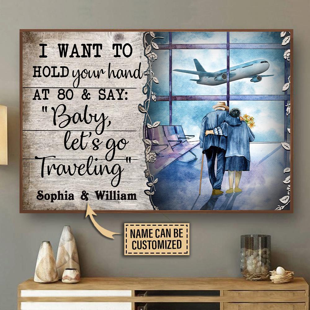 Aeticon Gifts Personalized Air Traveling Hold Your Hand Canvas Mom Dad Gift Home Decor