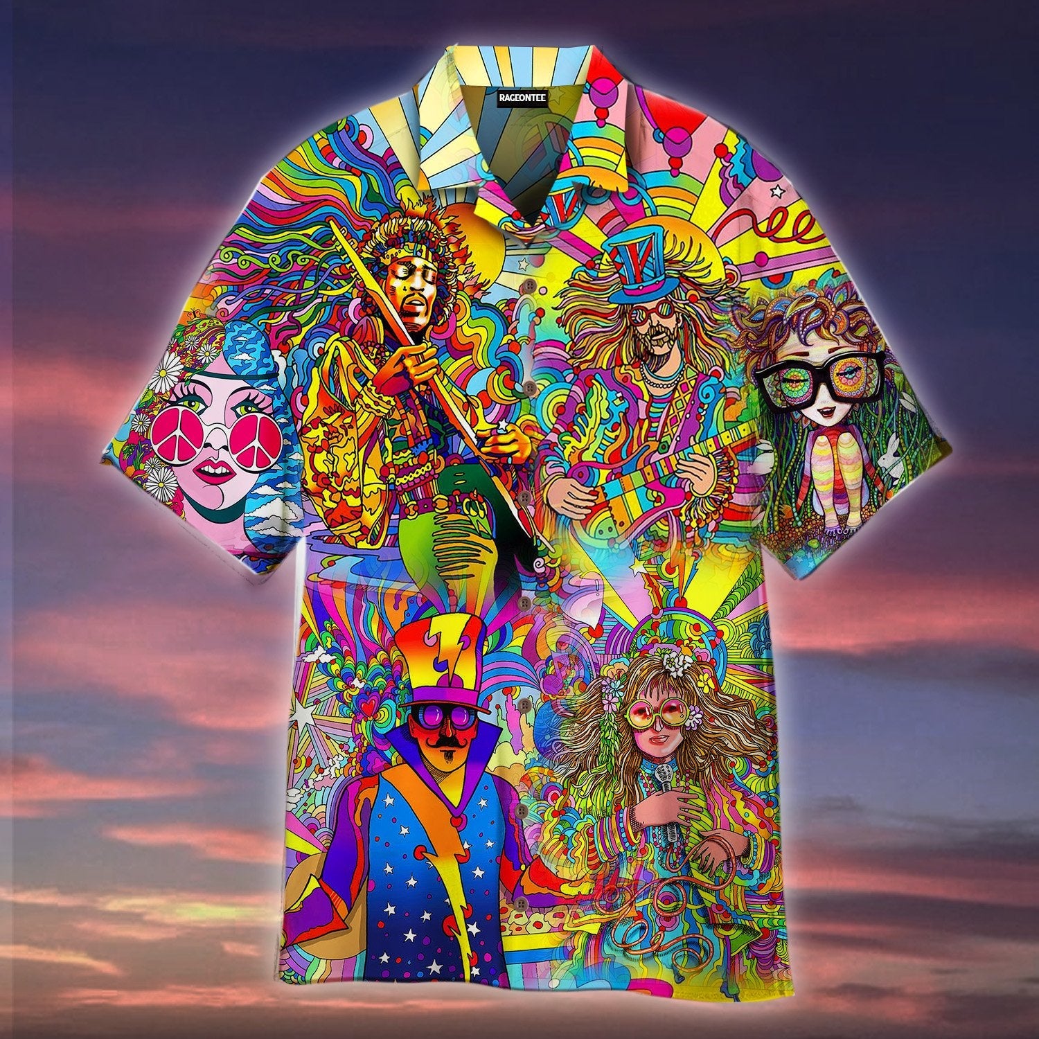 Hippie Music Colorful Hawaii Shirt For Men Women Adult Ha37163