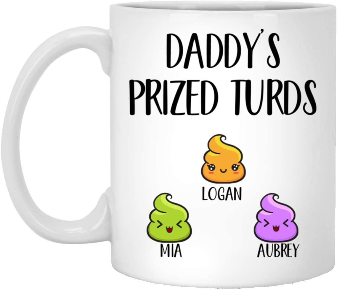 Personalized Daddy’S Favorite Turd Mug Funny Father’S Day Customized Mug Grandpa Funny Poop Gift Turd Gift For Daddy’S Birthday Favorite Grandkid Mug – Gift For Funny Dad – 11Oz Coffee Mug 15Oz