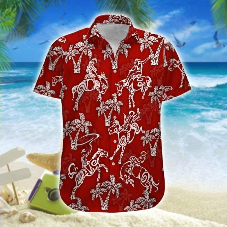 Hawaii Aloha Shirts Cowboy Rodeo Tattoo Ha10055