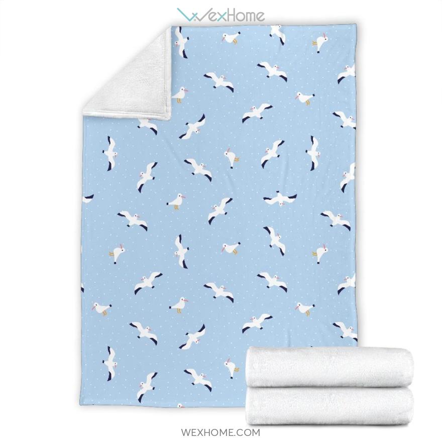 Seagull Pattern Print Design Premium Blanket