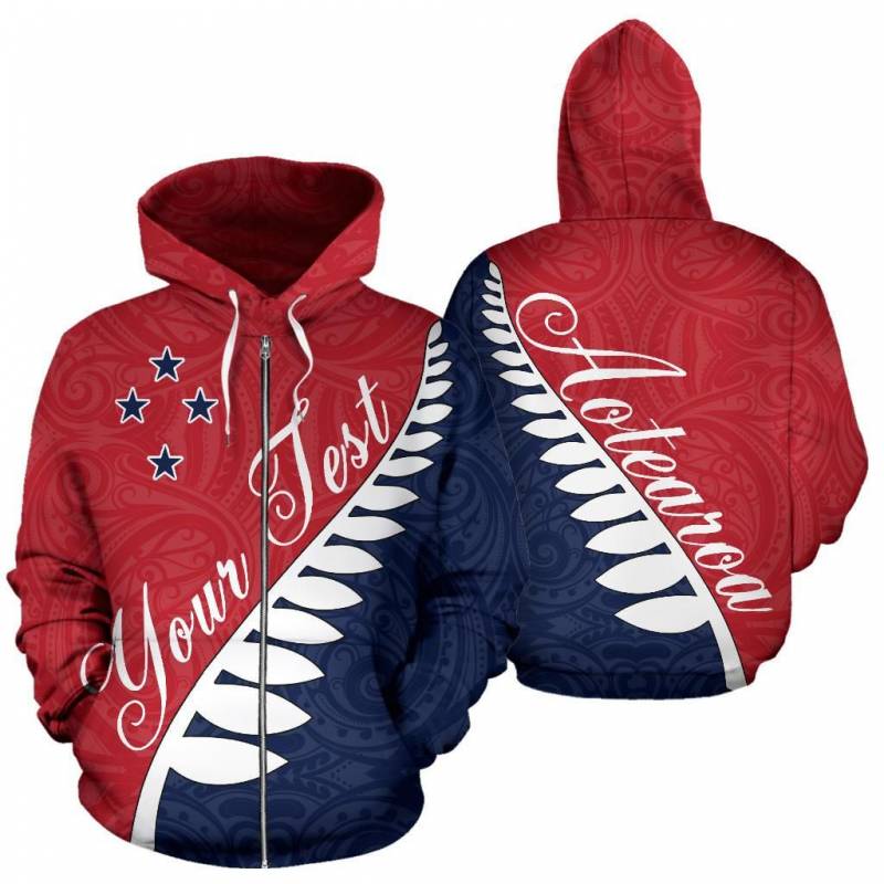 Aotearoa Silver Fern Zip Hoodie Block – Custom Style Unlimited K4