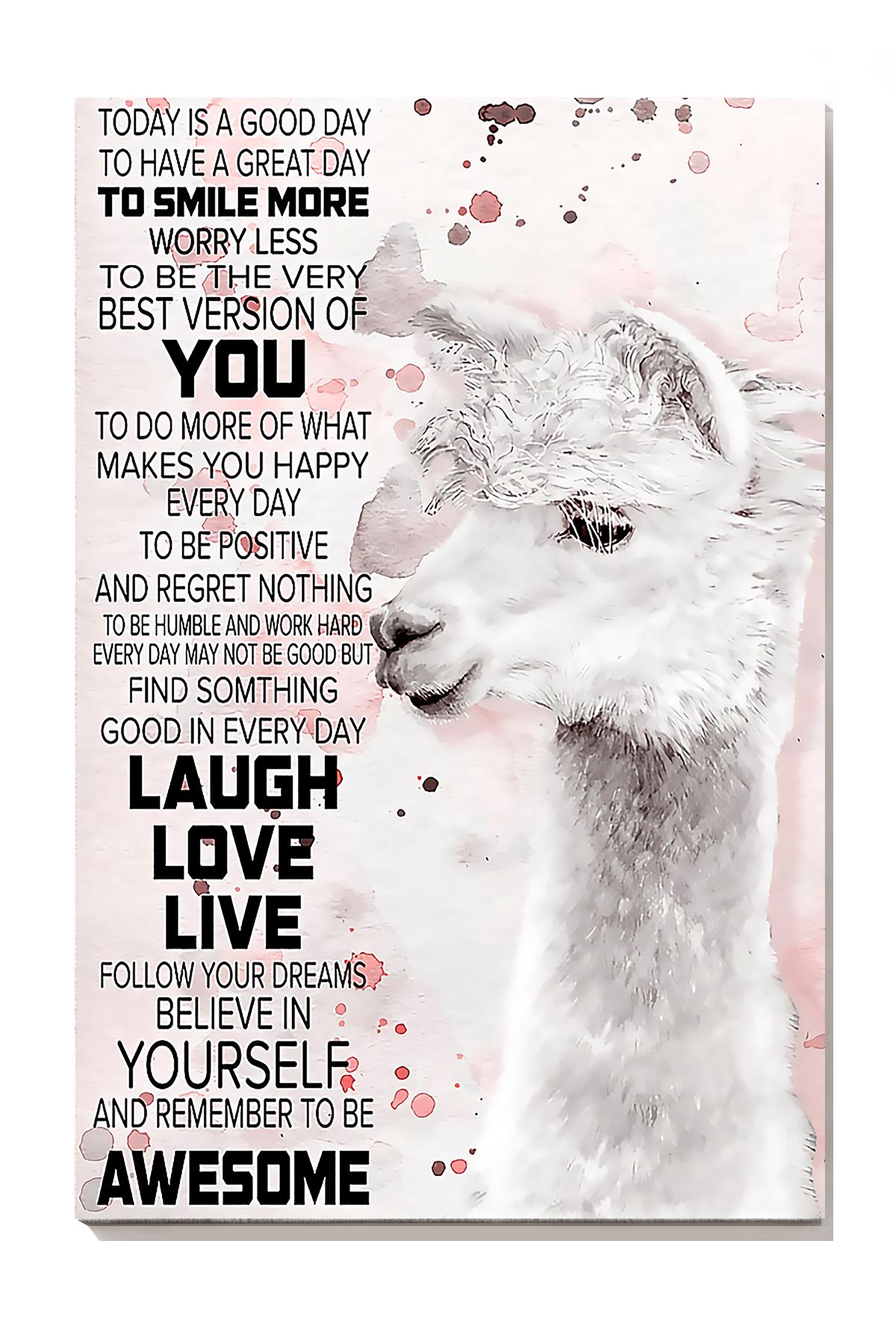 Today Is A Good Day To Have A Great Day Motivational Quote Wall Art For Sheep Lover Home Decor Wrapped Canvas