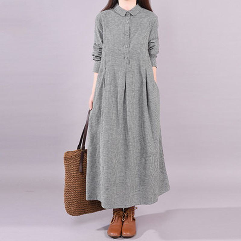 2022 New Arrival Fashion Plaid Long Sleeve Spring Dress Office Lady Work Dress Women Autumn Casual Midi Dress alx