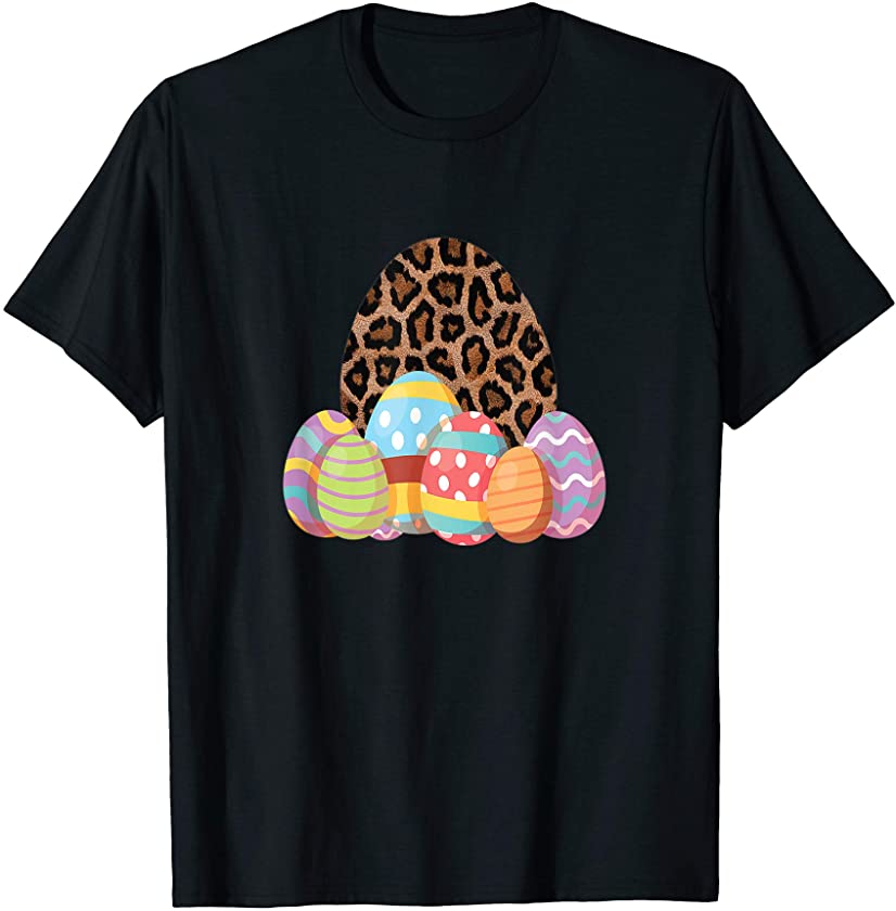 Cute Easter Leopard Eggs Gift Girls Women T-Shirt