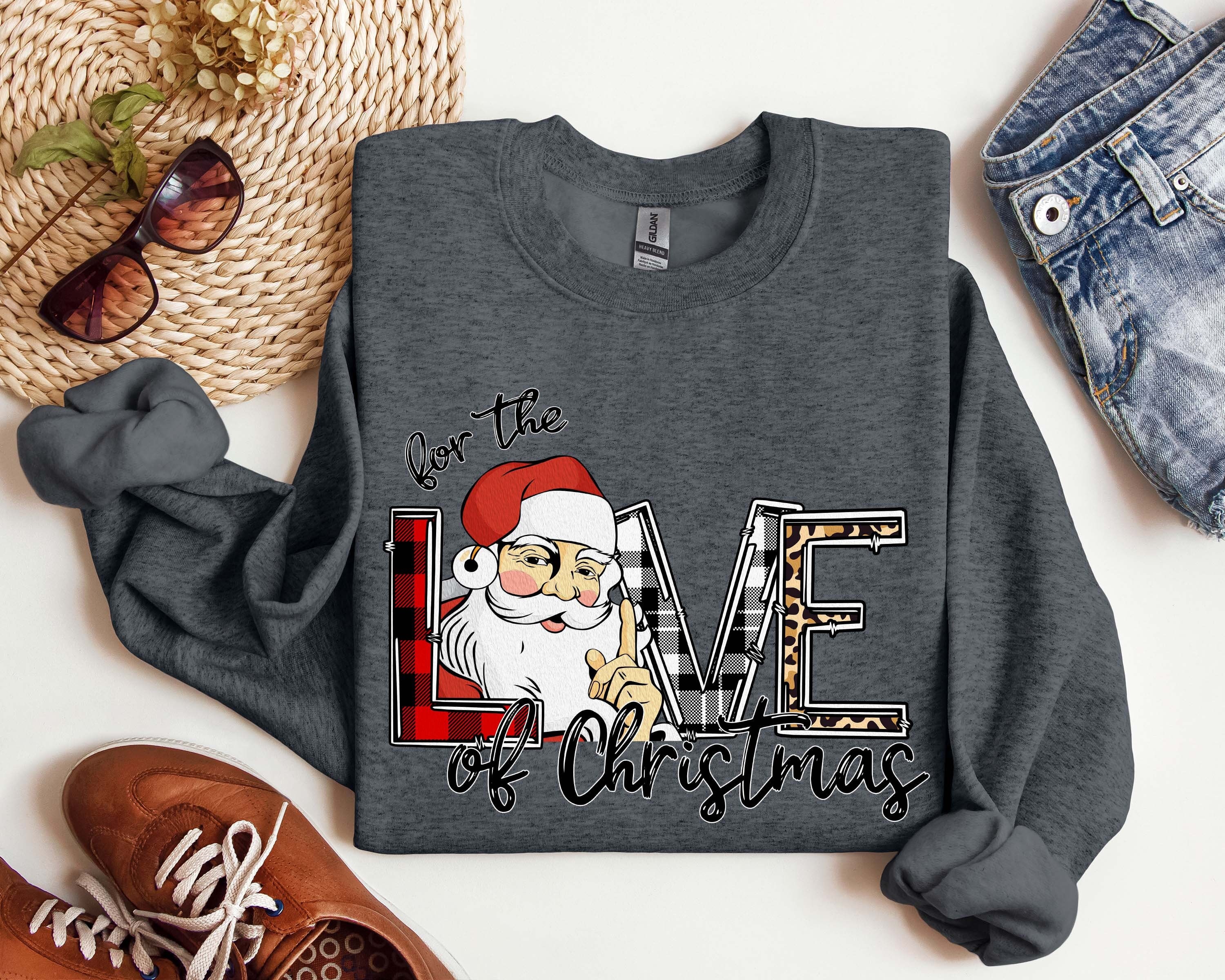 Love Christmas Sweatshirt, Christmas Sweatshirt for women, Merry Christmas Sweatshirt, Christmas Santa Claus Sweatshirt, Christmas gift