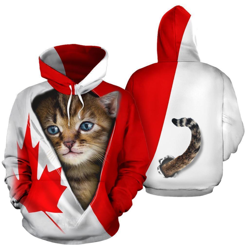 Cat Gifts Canada Kitten Cat All Over Printed Us Unisex Size Hoodie