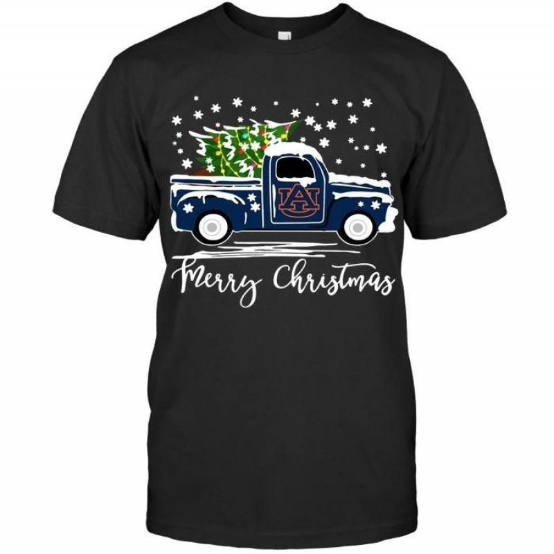 Auburn Tigers Merry Christmas Christmas Tree Truck T Shirt