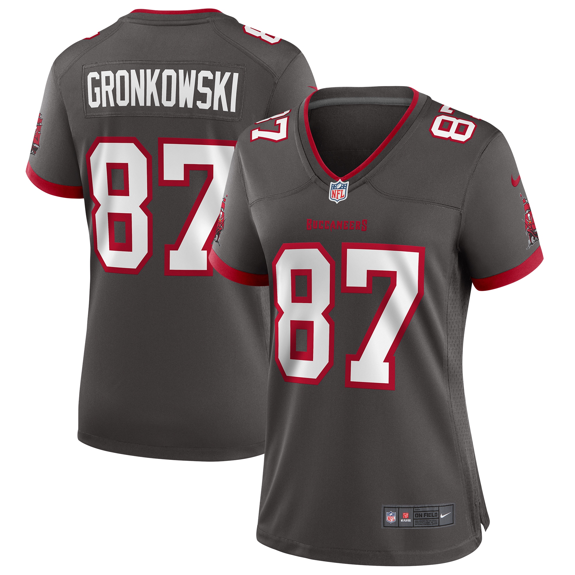 Women’s Tampa Bay Buccaneers Rob Gronkowski Pewter Alternate Game Jersey