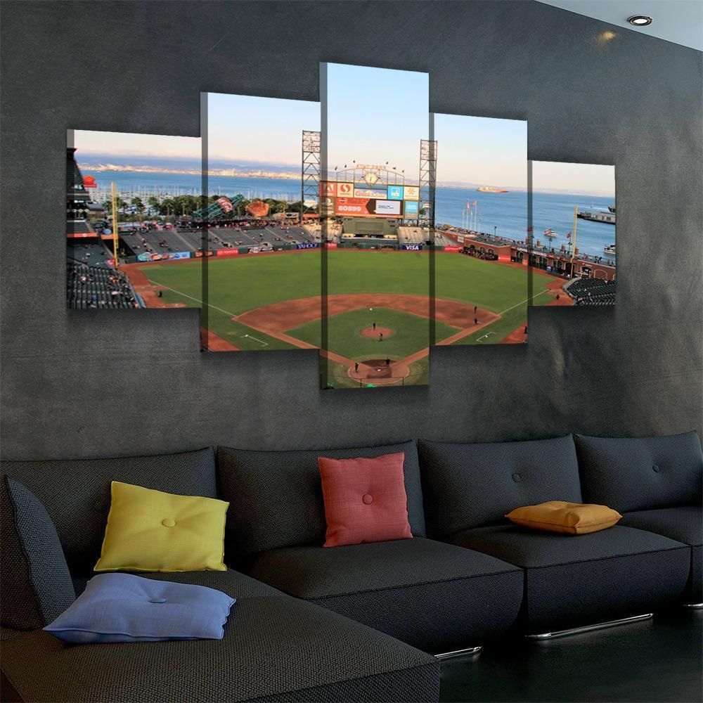 San Francisco Giants Stadium Baseball 5 Panel Canvas Art Wall Decor