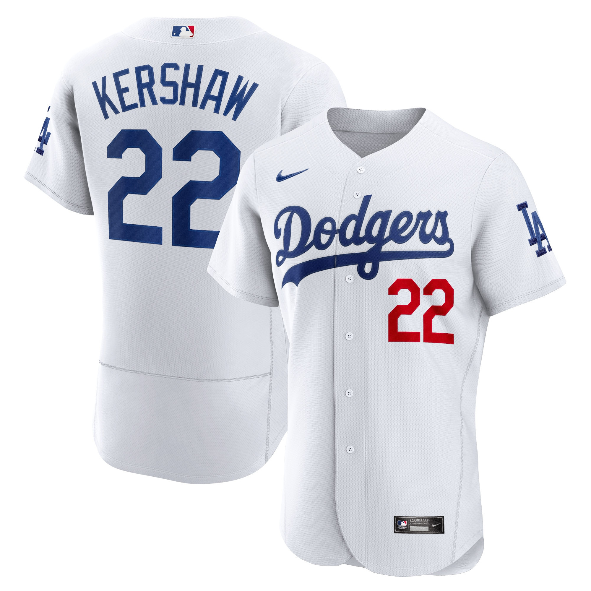 Clayton Kershaw Los Angeles Dodgers Home Authentic Player Jersey – White MLB