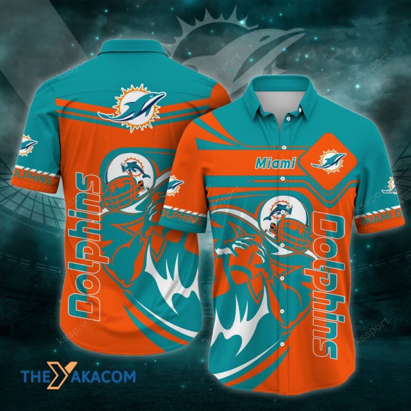 Miami Dolphins Rugby Player Great Nfl Gift For Fan Short Sleeve Hawaiian Shirt