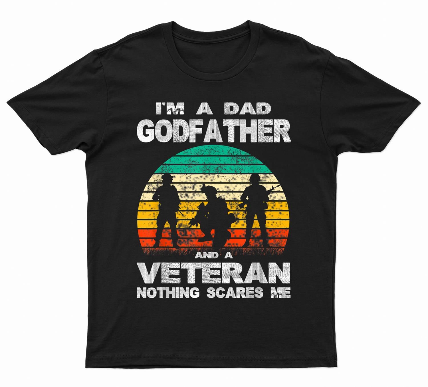 Mens I’M A Dad Godfather Veteran 4Th Of July Gifts T-Shirt