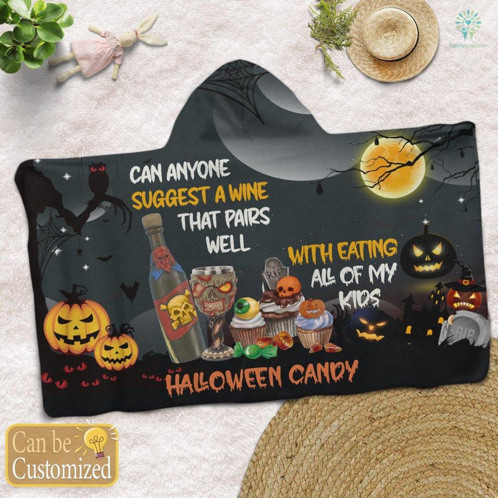 Halloween Candy Hooded Blanket