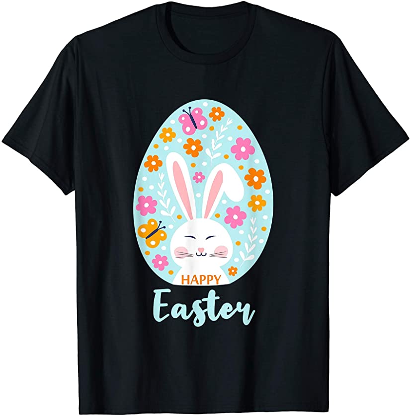 Cute Happy Easter 2021 Bunny Inside Decorated Egg T-Shirt