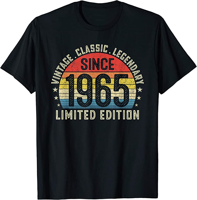 56th Birthday 56 Year Old Bday Retro Vintage Since 1965 T-Shirt