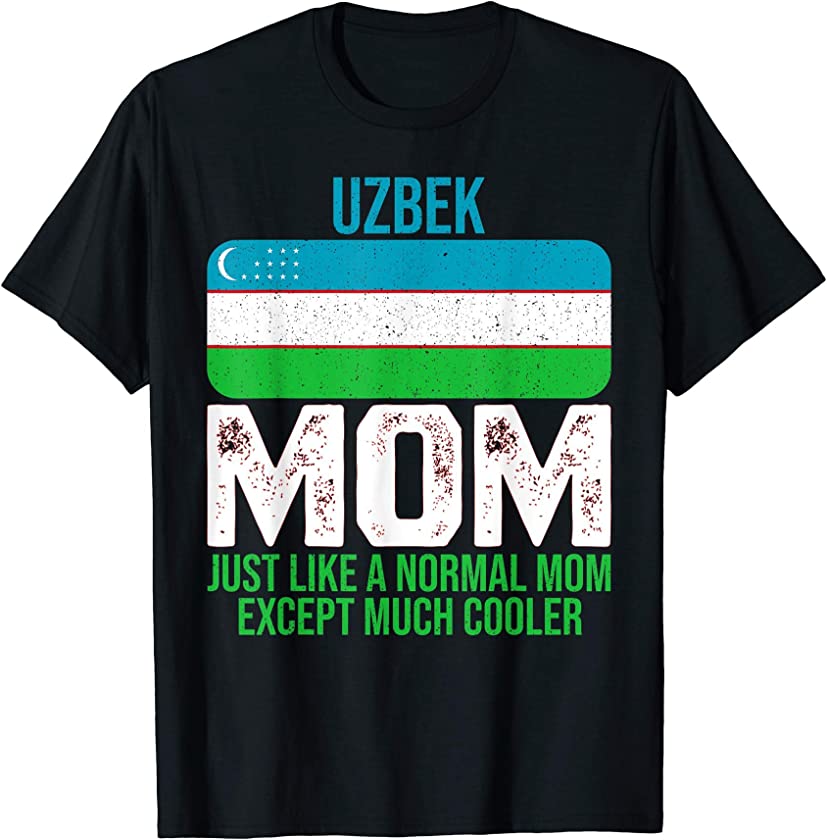 Vintage Uzbek Mom Uzbekistan Flag Design Mother’s Day T-Shirt