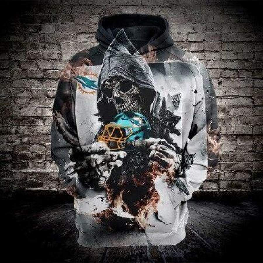 Miami Dolphins Death Hoodie 3D Style5259 All Over Printed