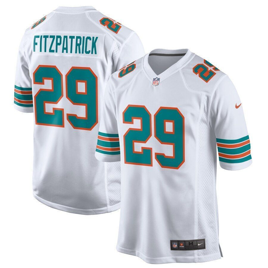 Minkah Fitzpatrick Miami Dolphins Throwback Game White 3D Jersey