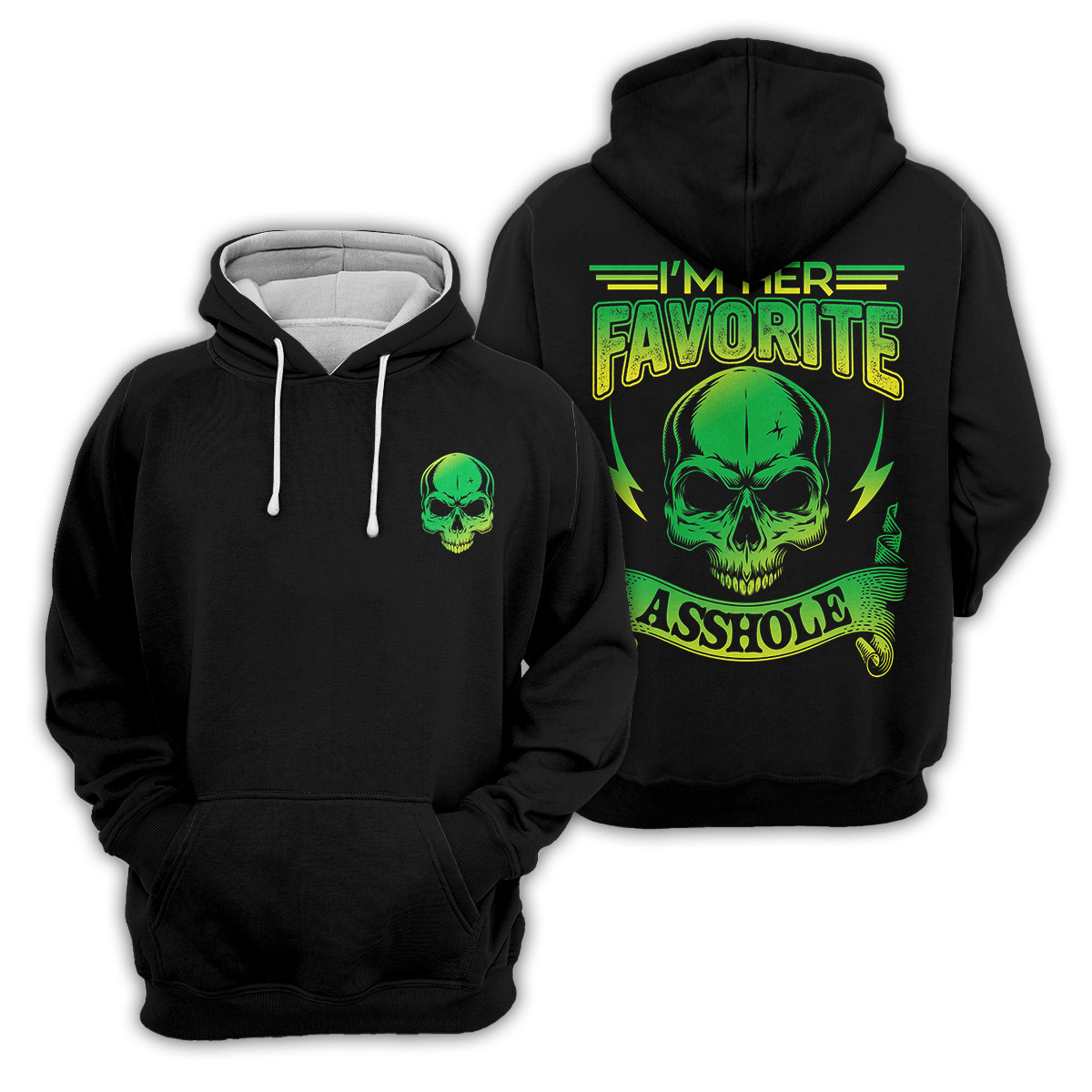 I Am Her Favorite Asshole I Am His Favorite Bitch Skull Gift For Valentine Hoodie 3D #Hd