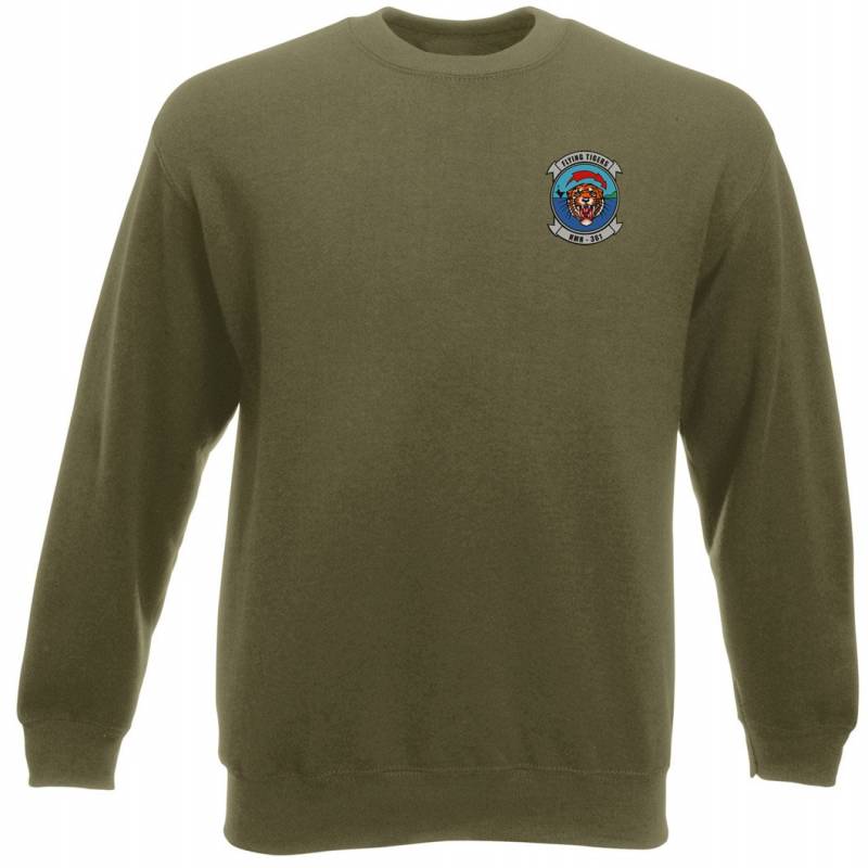 USMC Marines HMH-361 Flying Tigers – Heavyweight Sweatshirt – Embroidered Logo