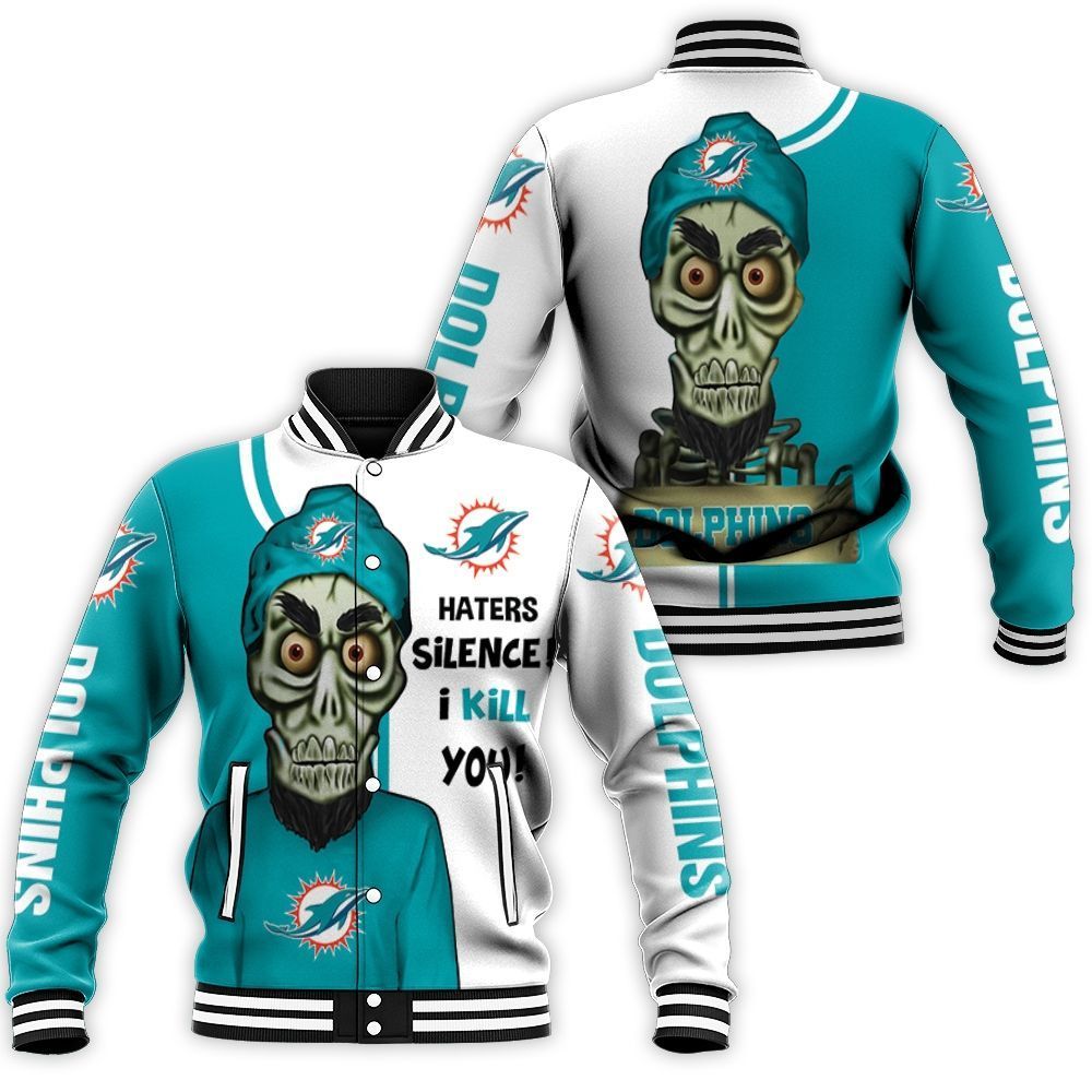 Dolphins Haters I Kill You 3D Baseball Jacket