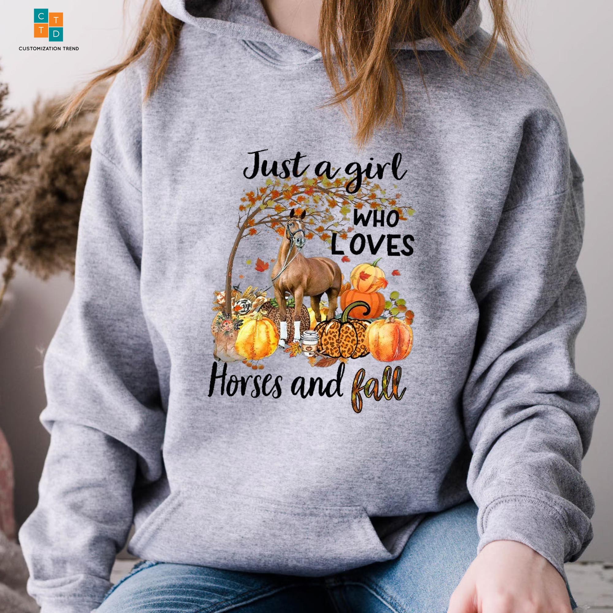 Just A Girl Who Loves Horse And Fall Hoodie, Shirt