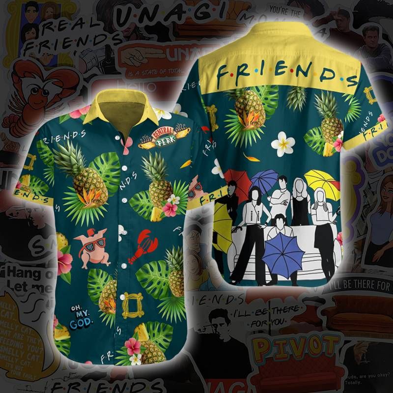 Friends Tv Show Hawaii Ii Graphic Print Short Sleeve Hawaii Casual Shirt Ha22861