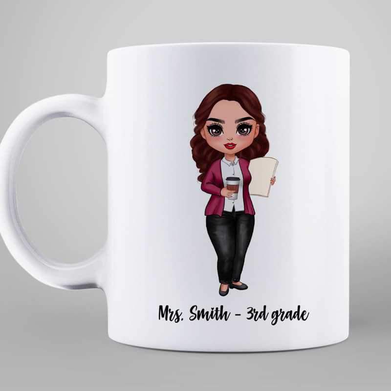 Teach Love Inspire Doll Teacher Personalized Mug