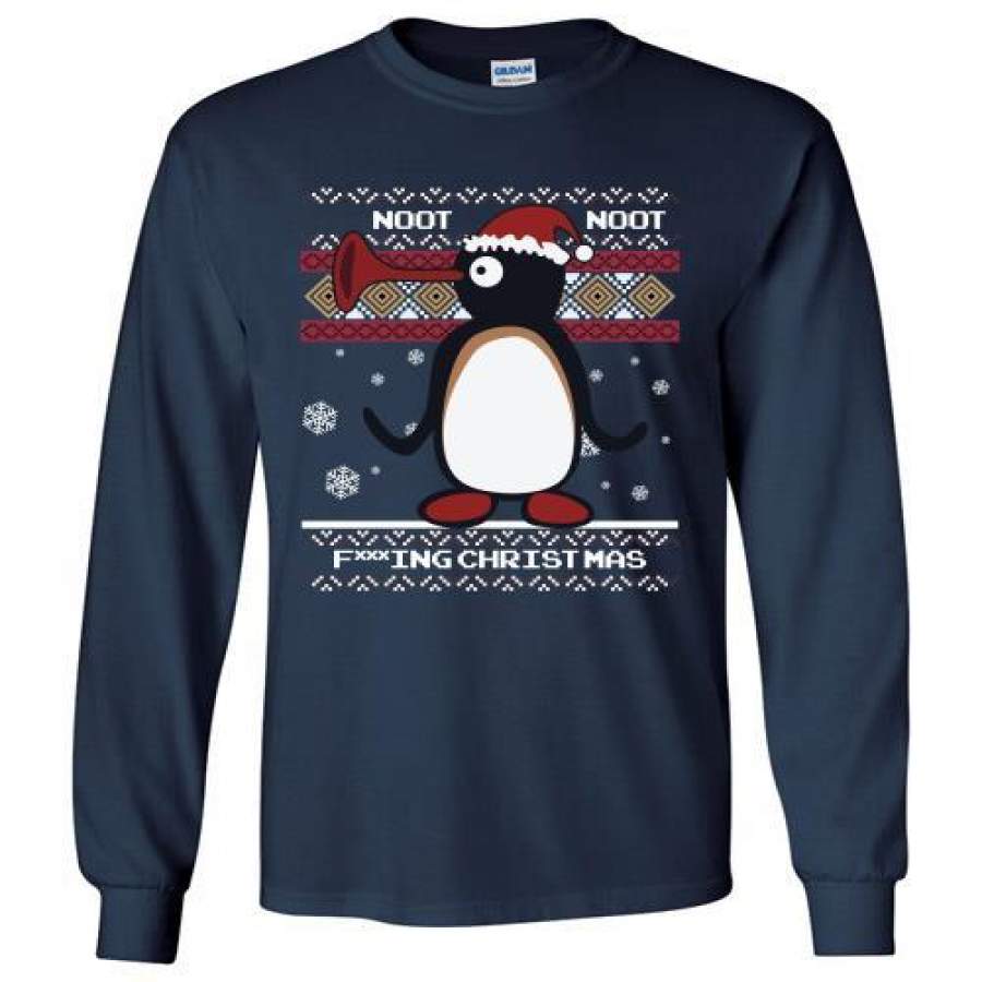 Penguin noot noot fucking Christmas ugly Long Shirt