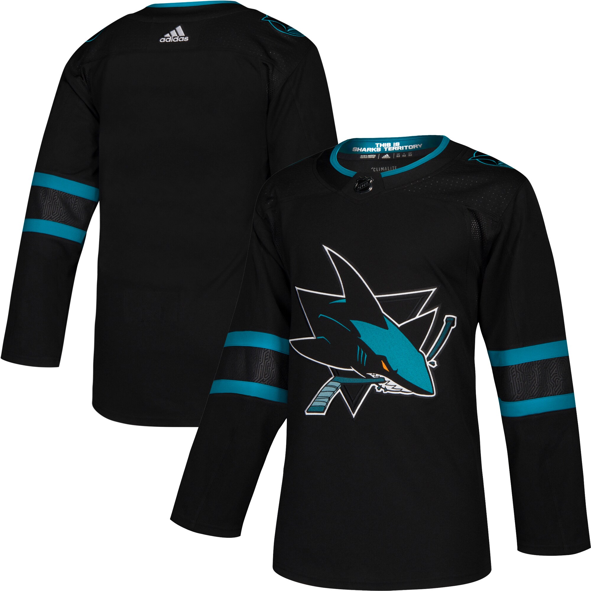 Men's San Jose Sharks adidas Black Alternate Authentic Jersey