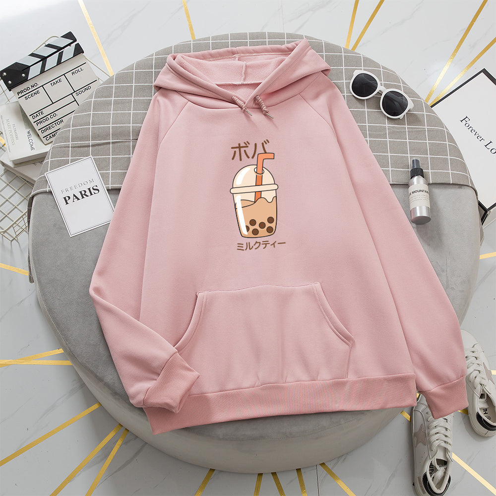 Boba Milk Tea Loose Comfy Hoodies