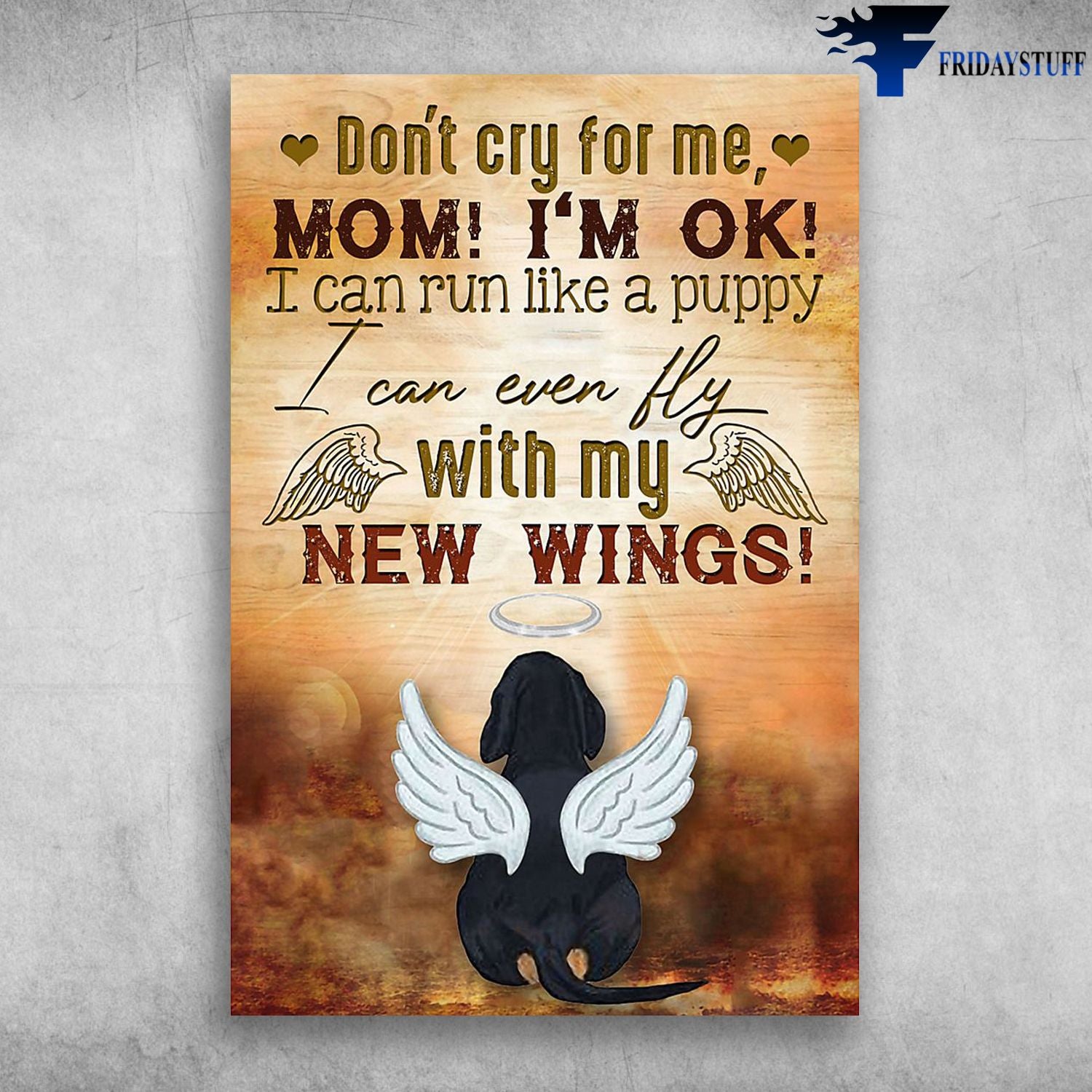 Angel Dog I Can Run Like A Puppy I Can Even Fly With My New Wings Canvas Christmas Gift Ideas