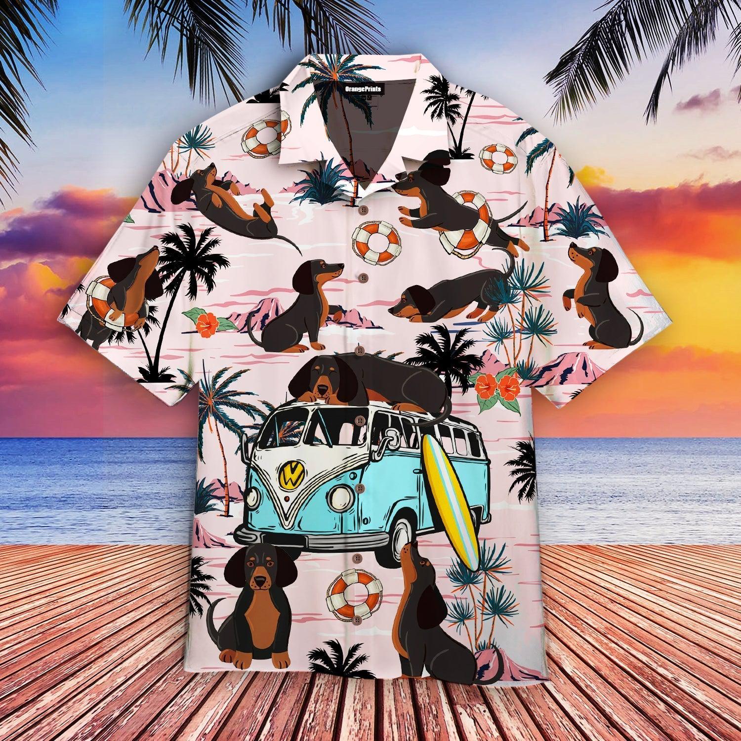 Dachshund Dog Summer Beach Hawaii Shirt For Men Women Ha6084