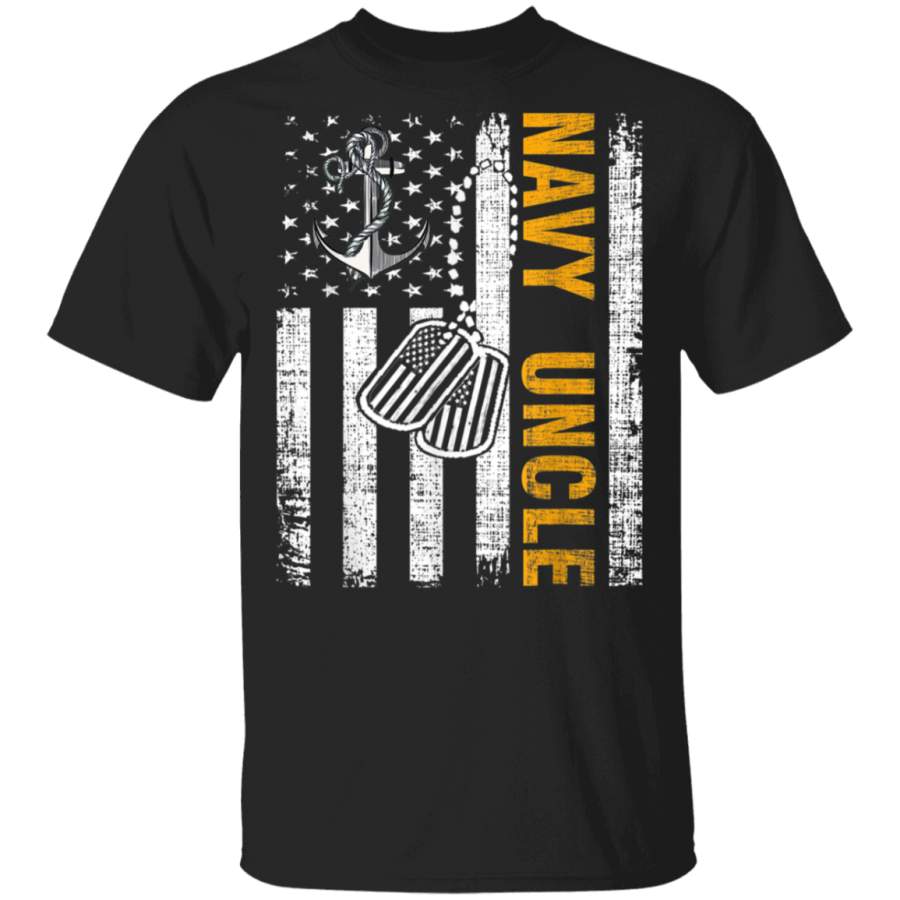 Vintage Navy Uncle American Flag Cool Veteran Day Gift TShirt