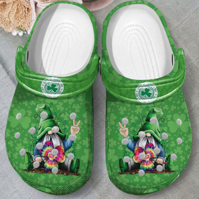 Funny Gnome Hippie Clogs Shoes Patrick Day Gift For Men Women