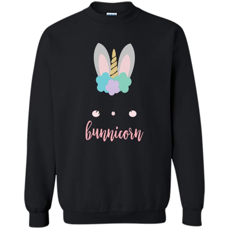 Bunnicorn Easter T-Shirt Girl Easter Bunny Gift Printed Crewneck Pullover Sweatshirt 8 oz