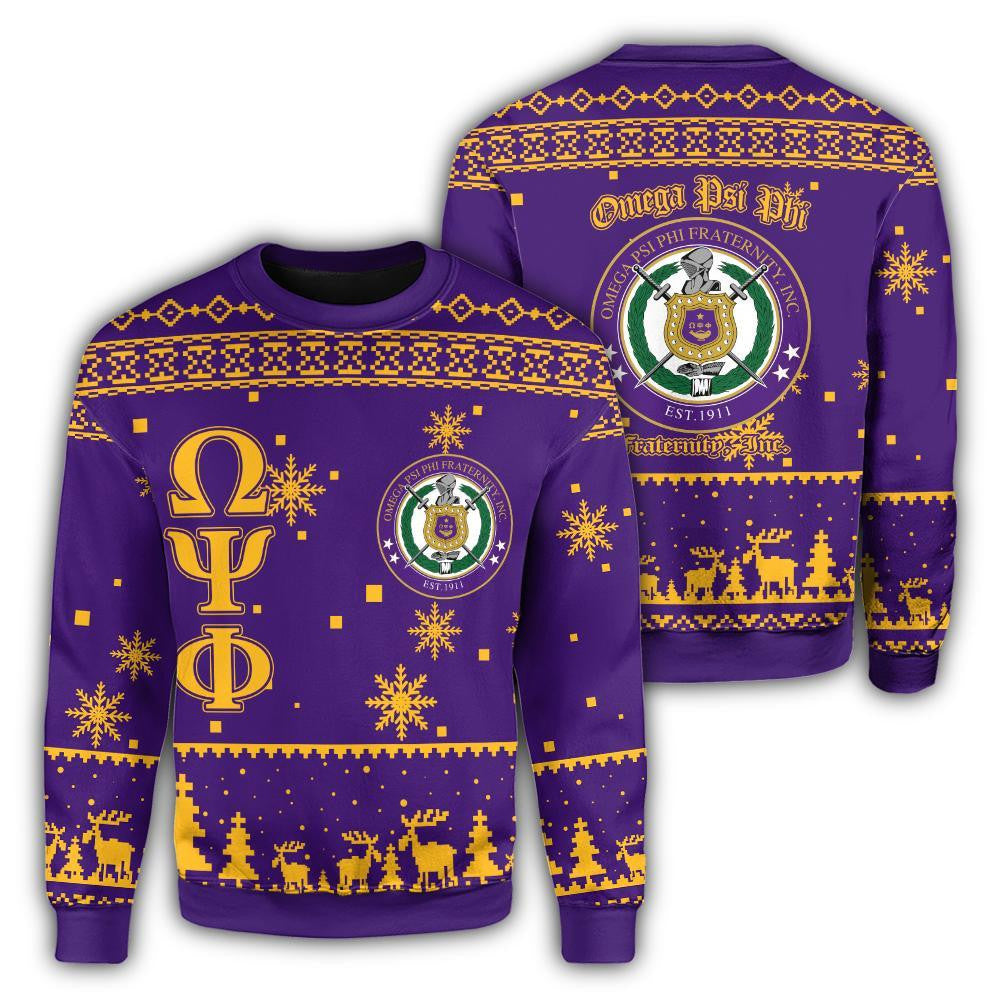 Fraternity Sweatshirt – Christmas Shield Of Omega Psi Phi Sweatshirt