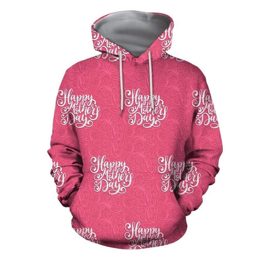 3D All Over Pink Happy Mother’s Day Hoodie