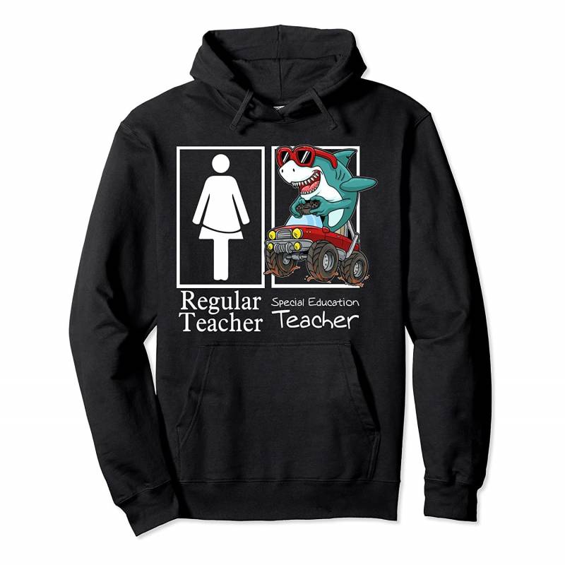 Special Education Teacher Monster Truck Gamer Shark Pullover Hoodie, T-Shirt, Sweatshirt