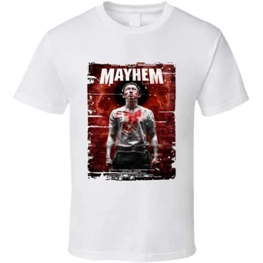 Mayhem Poster Cool Film Worn Look Movie Fan T-Shirt