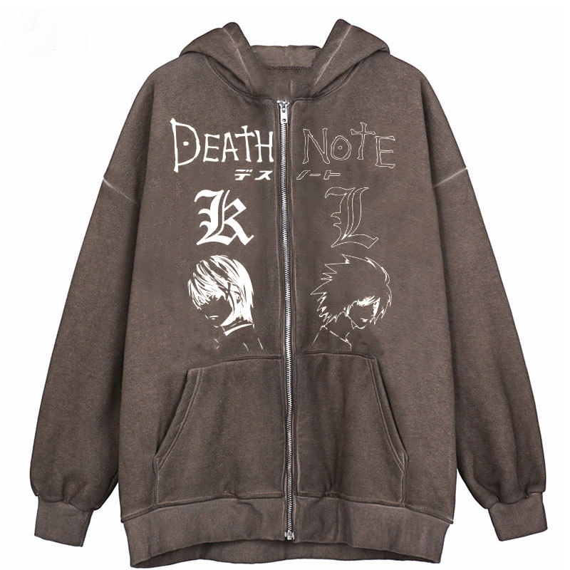 Zipper hoodie death note kawaii direct sale Harajuku y2k jacket undefined undefined kpop long sleeve kawaii clothes women’s jack alx