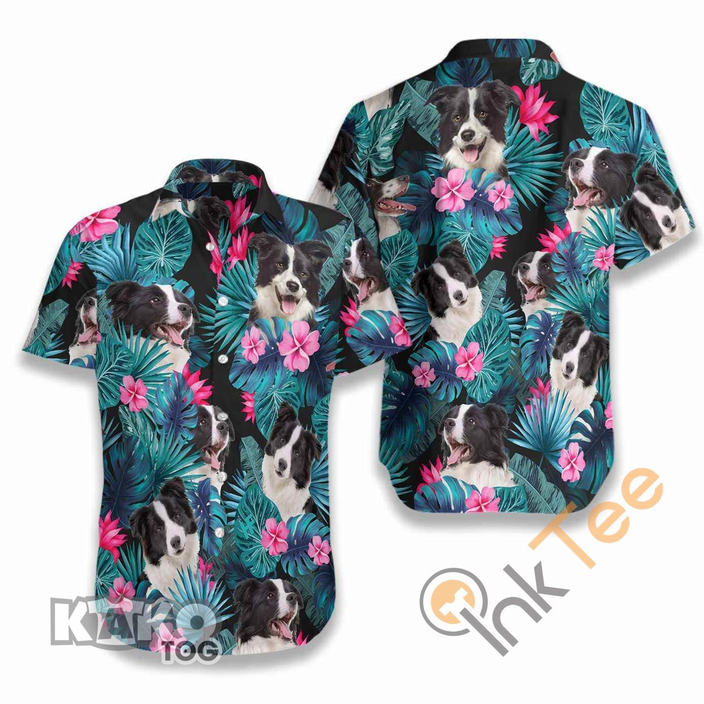 Tropical Border Collie Hawaiian shirts