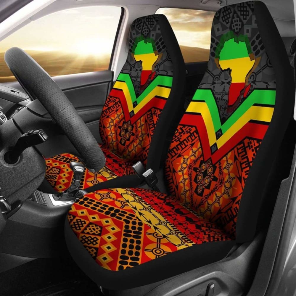 Africa Car Seat Covers – African Map And Patterns – 105905