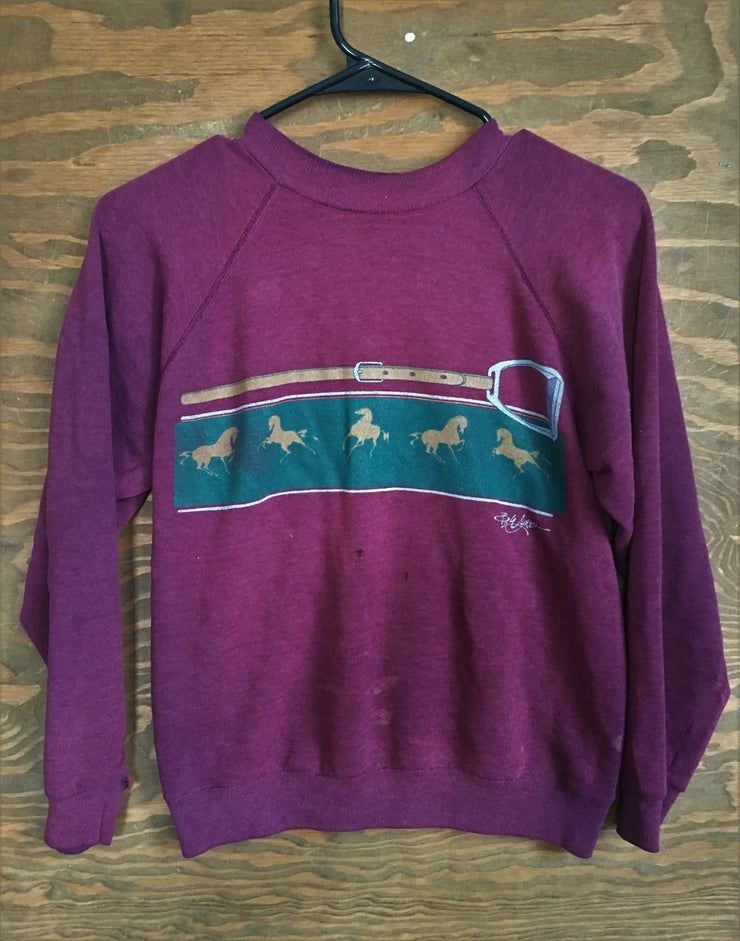 Vintage Des Ann Es 80 Des Ann Es 1980 De Chevaux Cheval Animal Impression 80 S Sweat Ras De Cou Cheval Sweat Xs Shirt