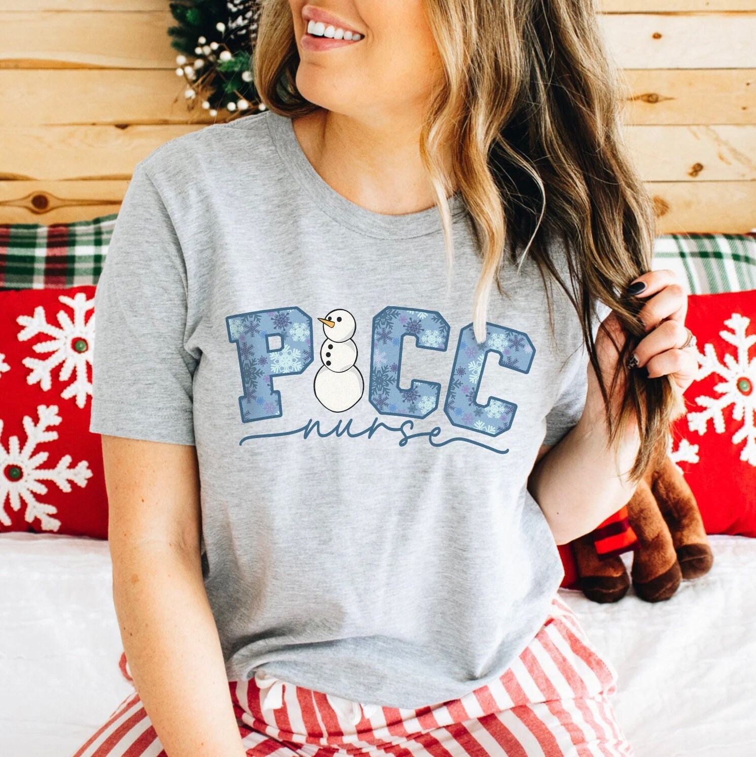 PICC Nurse Christmas Shirt | Letterman VAT IV Team Rn Tshirt, Xmas Holidays Nursing Hospital Party T-Shirt, Merry Jolly Winter College Gift