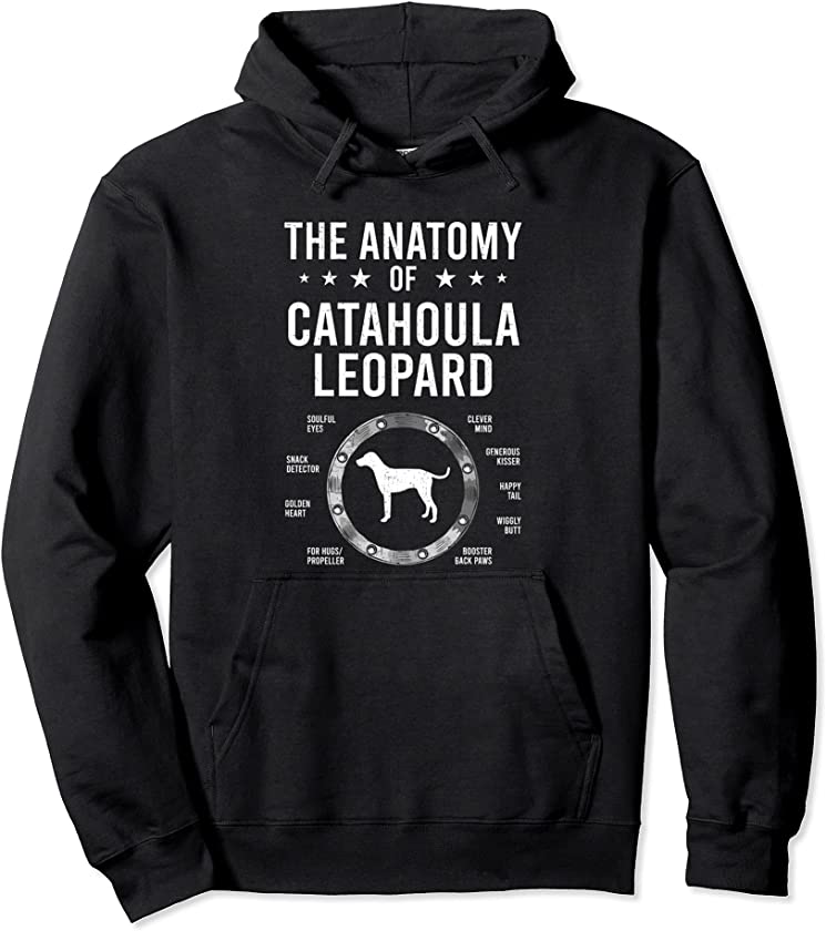 Anatomy of Catahoula Leopard Dog Lover Pullover Hoodie