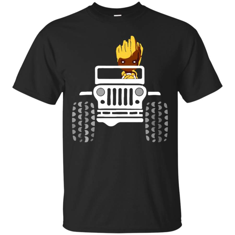 AGR Baby Groot Drive A Jeep Car T-Shirt