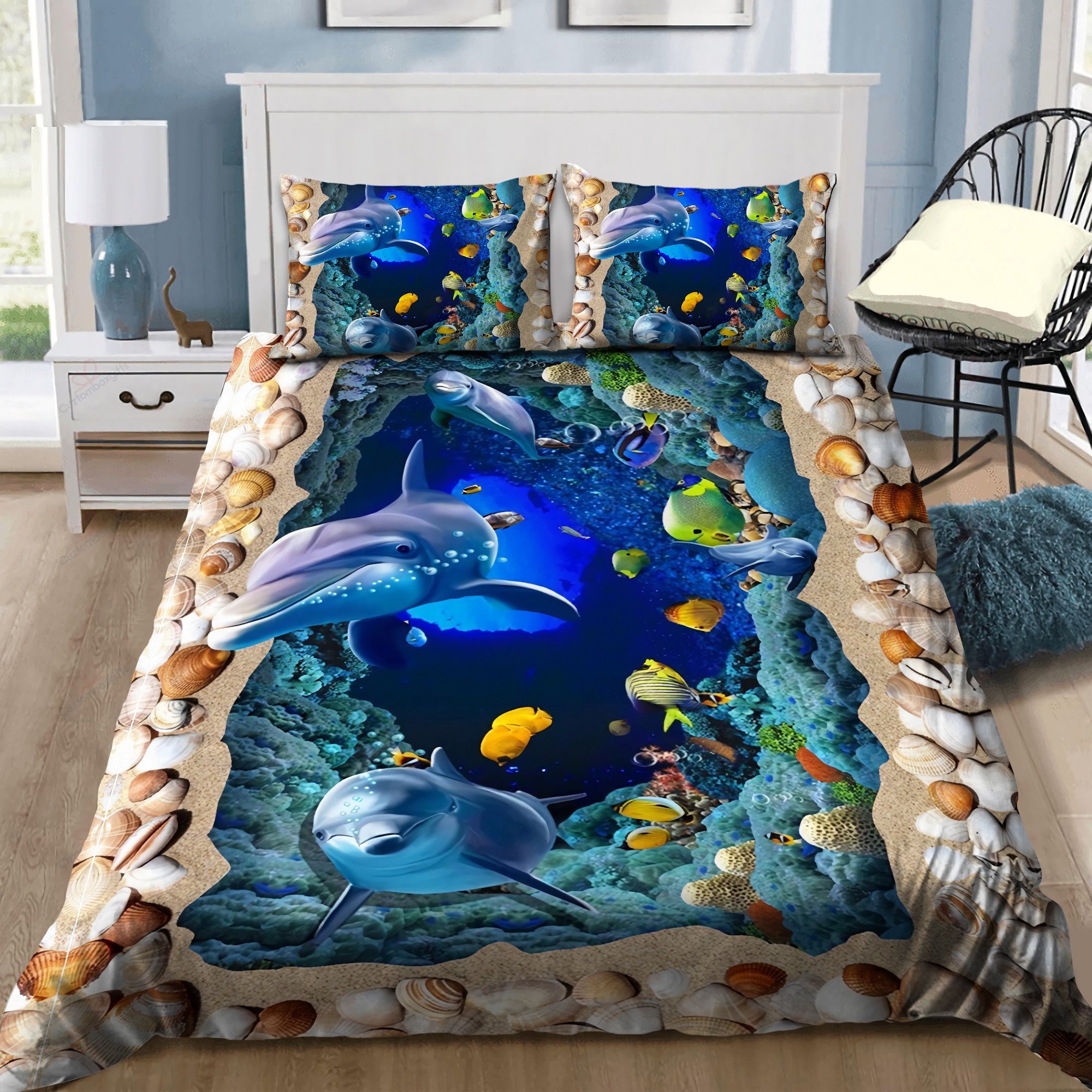 3D Dolphin Bedding Set Tn29082001